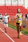 Olivia Bateman (Jarrow) winning the under-15s 1500 metres at the North Eastern Champs, Gateshead.